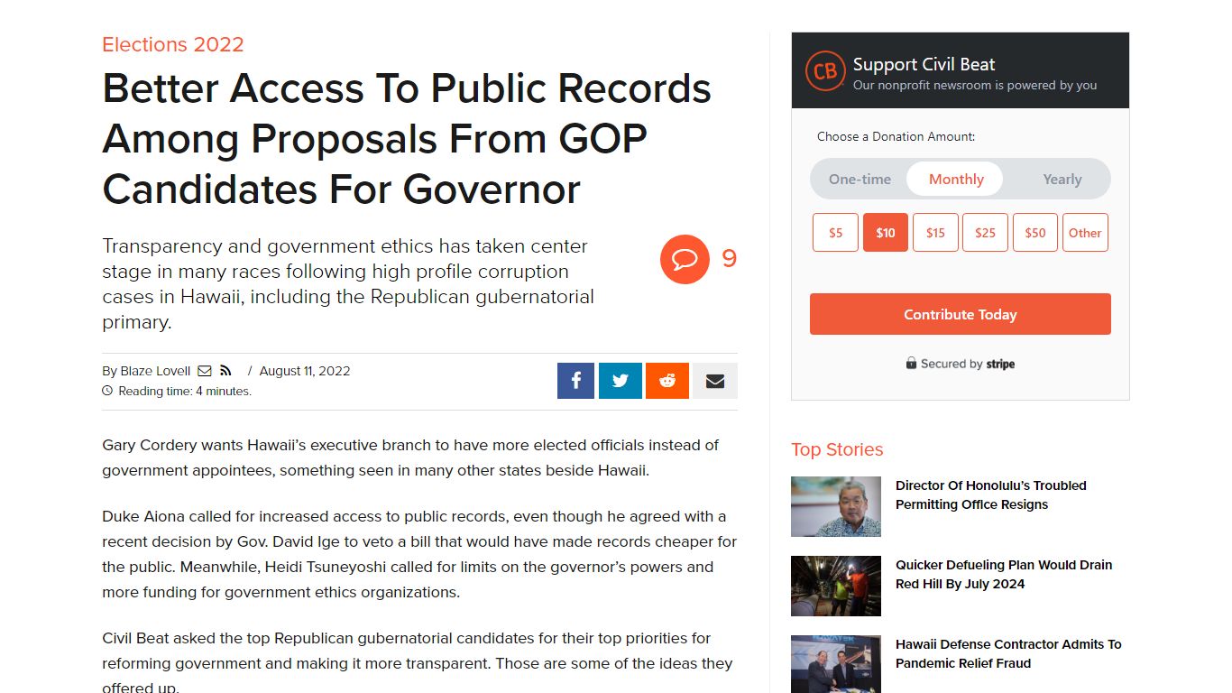 Better Access To Public Records Among Proposals From GOP Candidates For ...